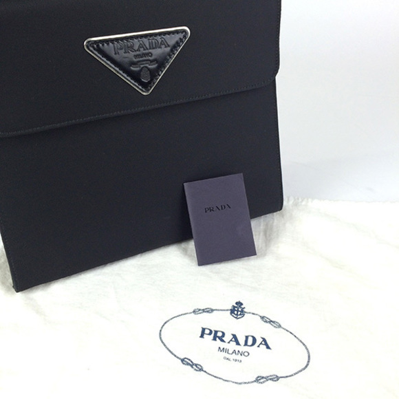 Prada Nylon x Enamel Kelly Type Bag Black Handbag - Picture 8 of 8